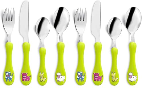 Amefa Enfant Set 4 Cubiertos Infantil 4,5cm-1,5mm Bicolor (Paquete de 2)