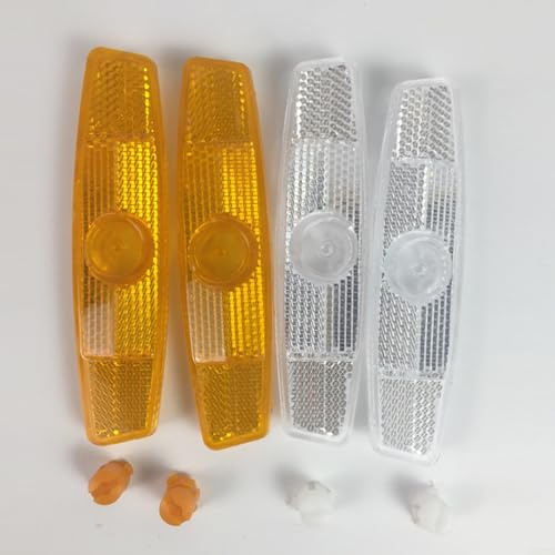 Gdfnmogo Lot de 8 réflecteurs de rayons en plastique pour roue arrière de route, montagne et vélos (jaune)