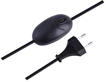 Electraline 70117 Interruttore Varialuce Dimmer con Cavo da 1.5 Metri, Nero, Max 160W