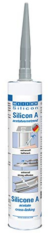 WEICON Silicon A 310 ml grau | dauerelastisches Silikon | Acetat-Silikon, elastischer Dichtstoff, dauerelastisch, für Glas, Keramik und Aluminium