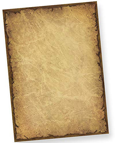 TATMOTIVE Briefpapier DIN A4 100 Blatt Karton Vintage | Retro 170 g/qm beidseitig bedruckbar für Basteln, Einladungskarten, Speisekarten, hervorragend von Hand beschreibbar
