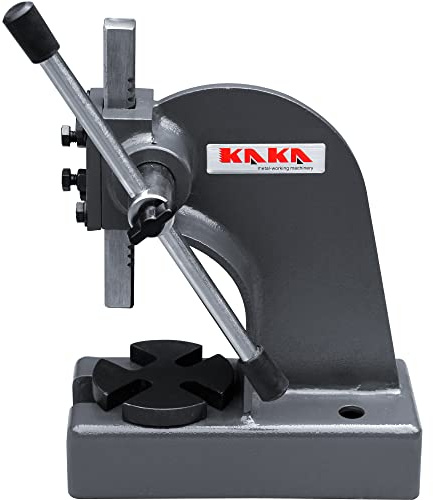 KAKA INDUSTRIAL Arbor Press, 0.5 Ton Manual Arbor Press, Adjustable Height up to 3.5 in, Steel Plate Welded Body, Portable Hand Press AP-1/2 for Riveting, Punching and Bearing Installation​