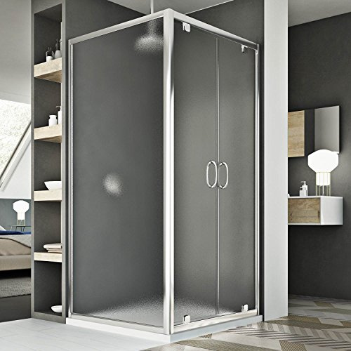Idralite Sintesi Duo 2 Türen Duschkabine 100x90 ÖF. 100 cm H185 Strukturglas