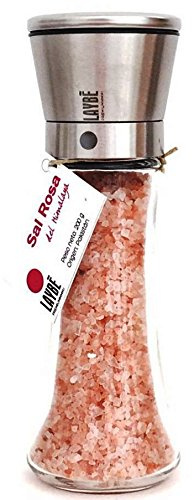 LAYBE Sel rose de l'Himalaya en verre et moulin inox - 200 g