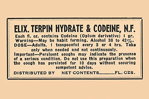 BuyEnLarge Elixir Terpin Hydrate & Codeine N.F. (12x18 Paper Poster)