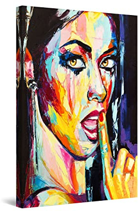 Startonight Bilder Süße Farbige Kollektion Verlangen und Gewehre Frau - Leinwandbilder Moderne Kunst Abstrakte Wanddeko Kunstdrucke Wandbilder Schlafzimmer 60 x 90 cm, Tag Nacht Elegante Geschenkidee