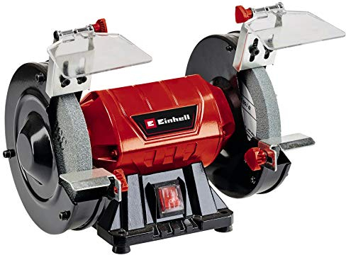 Einhell Touret à meuler TC-BG 150 (puissance de 150 W, pour les petites et grandes réparations) Livré avec meule de dégrossissage et meule de ponçage fin K36/K60