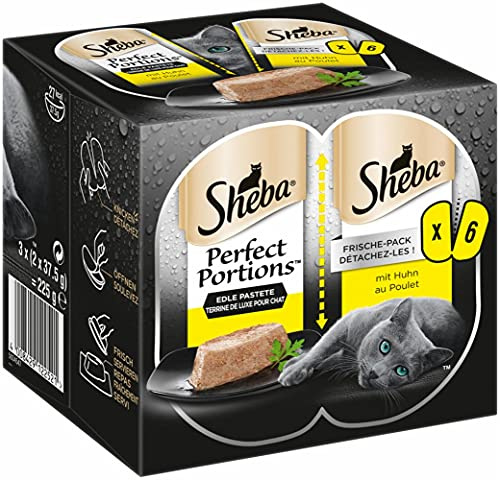 Sheba Perfect PORTIONS Pastete mit Huhn 3X(2x37,5g) Katzenfutter Nassfutter