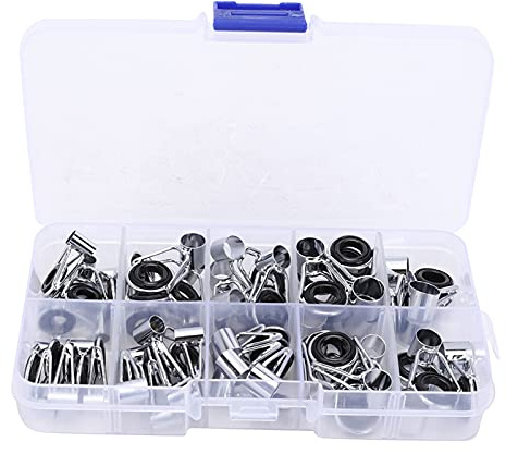 Führungsringe, Robuste Edelstahl Keramik Einfache Reparatur, Angelzubehör Set 90-teilig, for Profis Einsteiger See Fluss Landangelsport