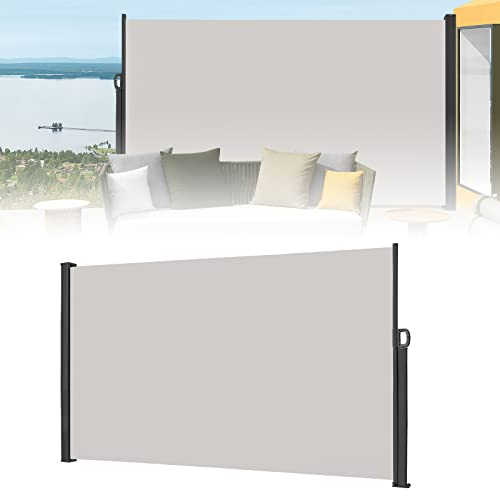 ACXIN Tenda da sole laterale allungabile, 180 x 300 cm, frangivista, frangivista e protezione dal vento, per balcone e terrazza, grigio chiaro
