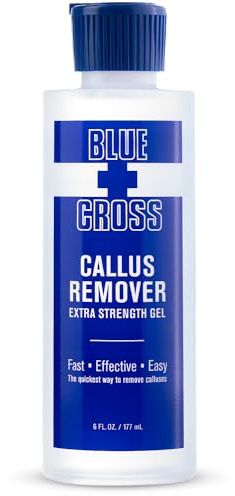 Blue Cross Callus Remover Gel for Feet or Heel, Extra Strength Professional Nail Care, File, Shaver, Scrubber & Pumice Stone Alternative for At Home Manicure/Pedicure Results, 6oz
