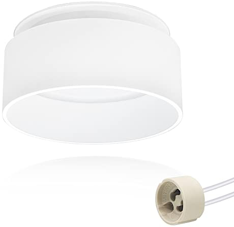 KYOTCH Foco LED de techo con luz indirecta Incl. Zócalo Gu10 Para Lámparas de Leds O Halógenas Focos LED Interior Blanca,diseño empotrable led techo con gran área luminosa Foco de techo, Sin bombilla