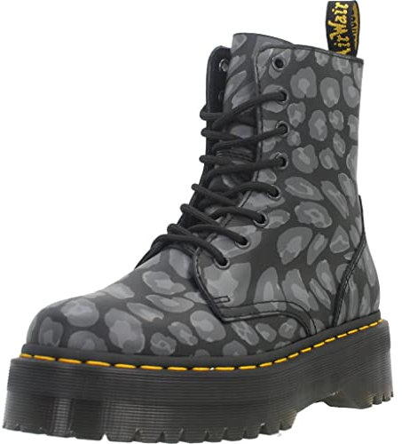 Dr. Martens Unisex Jadon Amphibians, Distorted Leopard S Black/Grey Backhand, 39 EU