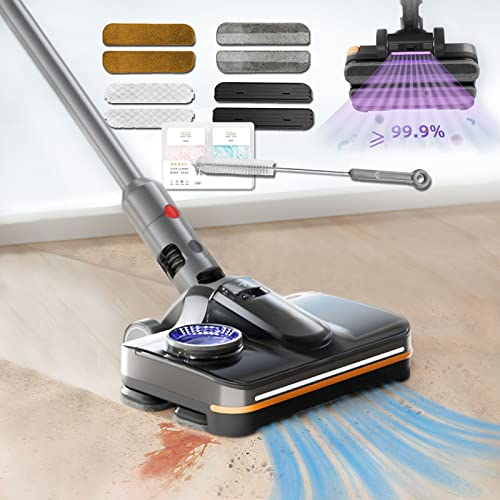 Testa di Mocio Elettrico per Dyson V15 V11 V10 V8 V7 Aspirapolvere Accessori,lavapavimenti con Luce LED UV,230ml Serbatoio dell'Acqua Rimovibile,Home Marmo Parquet Pavimenti Pulizia Lucidatric