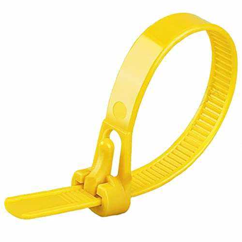 Oksdown Paquete de 100 bridas amarillas gruesas resistentes grandes de 500 mm x 7,6 mm, plástico de nailon fuerte con autobloqueo, 50,8 cm, extra largas