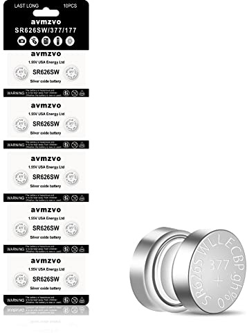 Avmzvo SR626SW Corresponds SR626SW Lot de 10 piles bouton 377 AG4 pour montre 1,5 V