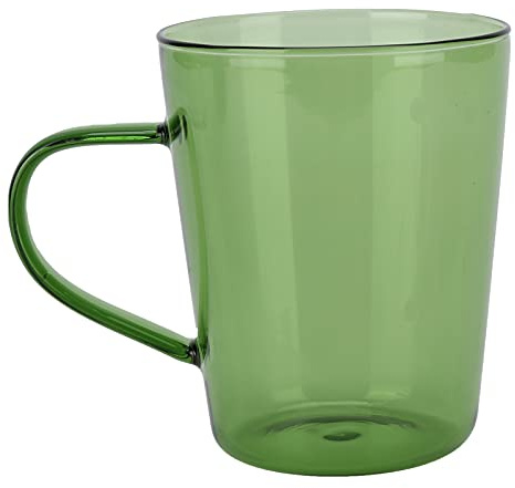380 Ml Färgat Glas Kaffemuggar Isolerade Kaffekoppar med Handtag Dubbelvägg Glas Kaffekoppar, Tekoppar, Latte Kopp, Glas Kaffemugg(Grön)