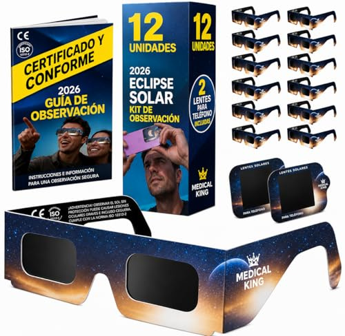 Medical king Solar Eclipse Glasses Approved 2024, (10 pack) CE and ISO Certified Safe Shades for Direct Sun Viewing Includes Bonus Eclipse Guide With Map