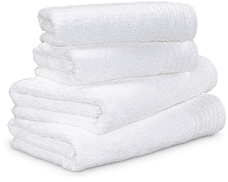 Möve Handtuchset New Classic 4-TLG Handtücher - 2X 50x100cm + 2X 67x140cm, 100% Baumwolle, Snow