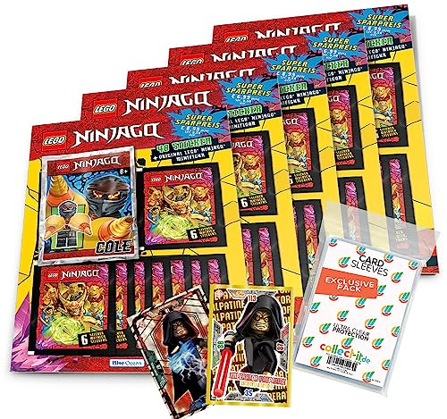 Bundle mit Lego Ninjago - Crystalized - Sammelsticker - 5 Multipack + Exklusive collect-it Hüllen