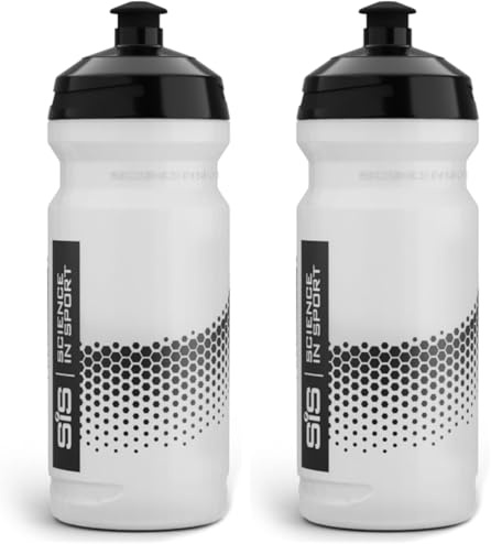 Science in Sport Botella deportiva 600ml - Con práctico sistema Easy Mix, Bidón para ciclismo, fitness, senderismo y trabajo, Apto para lavavajillas, Transparente (Paquete de 2)