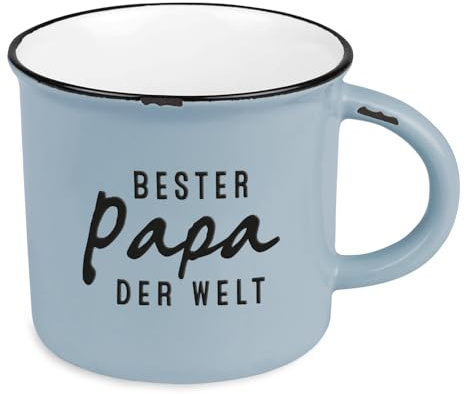 Grafik-Werkstatt Kaffeetasse vintage| Keramik Becher zum verschenken | 400 ml | Bester Papa der Welt | Mit tiefgeprägtem Schriftzug und Geschenkbox - 39 Designs, spülmaschinen- und mikrowellengeeignet