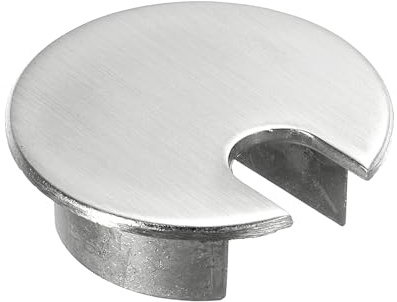sourcing map Cable Hole Cover 1-3/8(35mm) Zinc Alloy Desk Cable Wire Cord Grommet Hole Cover for Office Computer Desk Wire Organizer, Brushed Silver