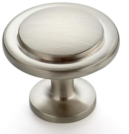 Ravinte 5 Stück Schrankknöpfe Gebürstetes Nickel 32mm Runde Schublade Knöpfe für Schränke und Schubladen