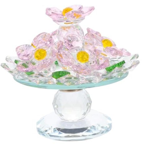 TOPBATHY Blumentopf aus Kristall shöne bescherung bürodeko Schlafzimmer Dekoration tonibox pink Geschenkidee hochzeitsdeko Haushalt Statue Zubehör Kristallblume schmücken Weißer Kristall