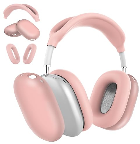 MyGadget Zubehör Set kompatibel mit Apple Airpods Max [3 in 1] - 1x Kopfband Abdeckung | 2X Ohrpolster jeweils für Innen & Außen - Silikon Hüllen in Rosa