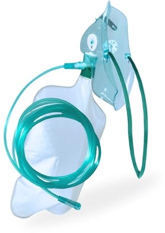 STAYPROTECH Maschera di ossigeno ad alta concentrazione con sacca e tubo da 2,1 m - Maschera di ossigeno per adulti che richiede un'efficace ossigenoterapia.