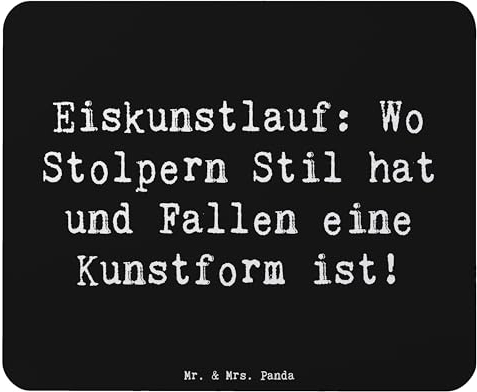 Mr. & Mrs. Panda Mauspad Spruch Eiskunstlauf Kunst - Geschenk, Magie, Sprünge, Humor, Mauspad Büro, Designer Mauspad, PC Zubehör, Teamsport,