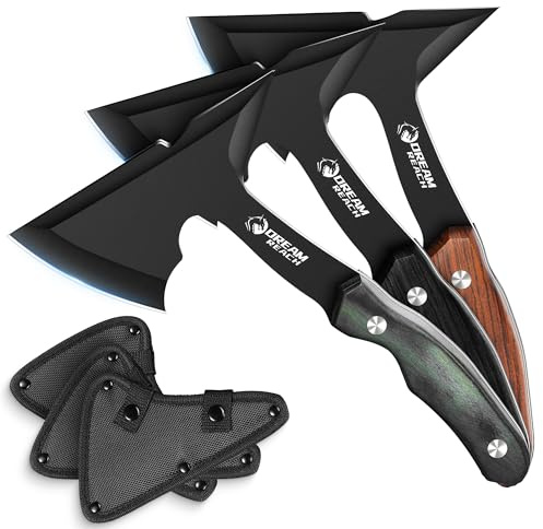 Dream Reach 3PCS Axt Beil Set Outdoor Survival Camping Wikinger Axt für Garten Männer Geschenke