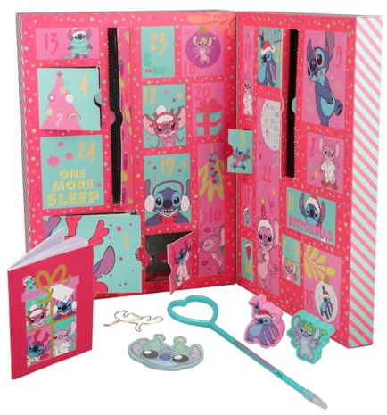 Stitch Stationary Premium-Adventskalender für 24 Tage, offiziell lizenzierte saisonale Weihnachtsdekoration für Mädchenzimmer Paladone