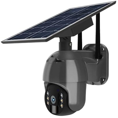 V-TAC HD Smart Solar Energy PTZ Camera with Sensor Black Body