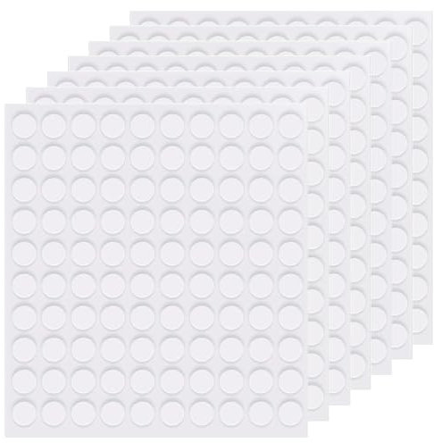 Doppelseitige Klebepunkt Aufkleber,600 Stück Rund Transparente Punkte Doppelseitige Klebepunkte Keine Spur Doppelseitige Aufkleber für Ballon,Festival Dekoration,DIY Basteln,Papier,Glas,Metall(6mm)