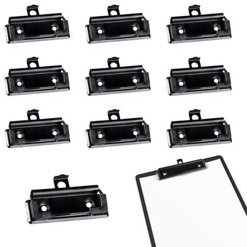 7cm Klemmbrett Clips, Montierbare Klemmbrett Klemme, Clipboard Zwischenablage Ordner Klemmen mit Gummigriff für Büro, Schule, Schreibwaren (10er Pack)