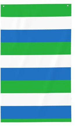 Bandera de Sierra Leona con estampado de banderas decorativas para exteriores, banderas personalizadas para exteriores, aptas para tu espacio al aire libre