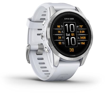 Garmin epix Pro (Gen 2) 42mm, Smartwatch, Display AMOLED 1,2, Touchscreen, Torcia LED, Cardio 5th Gen, +30 Sport, GNSS multi-band, Mappe, Autonomia 10 giorni (Silver & Whitestone) (Ricondizionato)