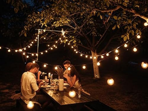 beper P207ILO500 Guirlande lumineuse solaire d'extérieur à LED, 10 ampoules LED, câble en corde, style vintage, capteur de lumière intégré, 3,7 mètres