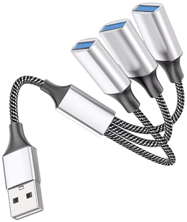 SWOOMEY Divisor de Cable USB de 1 a 3 Conexiones, Concentrador para Ordenador Portátil, Aleación de Aluminio, 5v/2a, Portátil