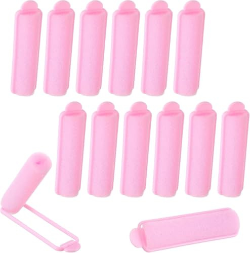 29 Pack Foam Hair Rollers, Sponge Curlers for Heatless Styling, Soft Small 6.8cm Rollers for Fine & Thin Hair, Overnight Sleep in Curls for Women & Children, Pink Hair Roller Set | Pink Color, Heatless Overnight Sleep Styling, For Fine And Thin Hair, For Women, Children, Home Hair Diy Curling Application