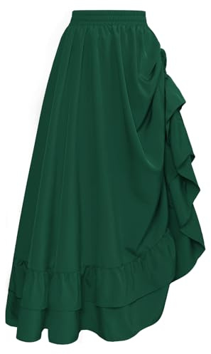 Scarlet Darkness Women Renaissance Maxi Skirt Gonna Donna (Pacco da 1) | a strati, vita alta, vestito medievale, per Ren Faire, Halloween