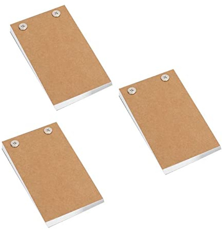 Angoily Tragbarer Notizblock 3 Stück-Pack Papier mit Abnehmbaren Schrauben | Schulanfang Deko, Leere Notizblöcke für Schreiben und Aufzeichnungen, Kompakt für Unterwegs
