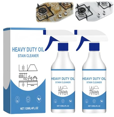 120ml*2pcs Heavy Duty Oven Cleaner Spray,Quick-Effect Kitchen Degreaser, Multi-Purpose Heavy Oil Foam Cleaner for Stainless Steel,Air Fryer,Burnt Grease,Powerful Stain Remover Spray for Multi-Surface