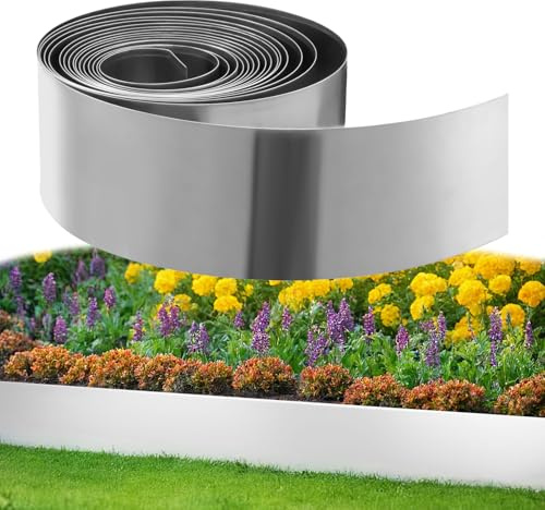 Bordure de Jardin en Acier Corten, 10 m x 15 cm, Bordure de Plante Métallique, Montage Facile, Design Stable, Délimitation de Massif, Bordure de Pelouse pour Jardin