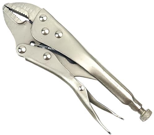 uvbws 10-inch Locking Pliers, Curved Jaw with Wire Cutter