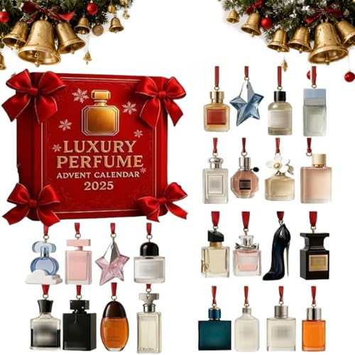 Nuevo Calendario de Adviento de Perfume de Lujo 2026, Juego de Regalo de Exhibición de Perfume de 24 Días, 24 Días de Fragancias de Diseñador para Mujeres y Hombres, Calendario de Adviento con