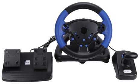 XUMIUZIY Gaming-Lenkrad, Bürstenloser Hochgeschwindigkeits-Servomotor, Dual-Motor-Force-Feedback-Rennrad mit 135-Grad-Drehung und Nichtlinearem Bremspedal, für PC-Geräte