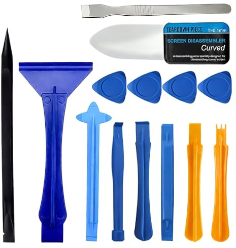 Kit D’Outils Multifonction 14 Pièces pour Réparation Téléphone et Smartphone, Démontage Tablette, Console et Électronique, Spatules Métal Ultra Fines et Leviers Plastique Anti-Rayures